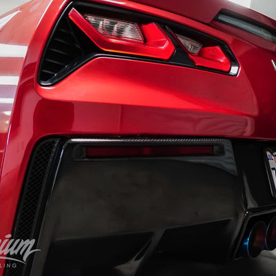 Rear Bumper Reflector Smoke Tint / Gloss Black Vinyl Overlays | 2014-2019 Chevrolet Corvette C7