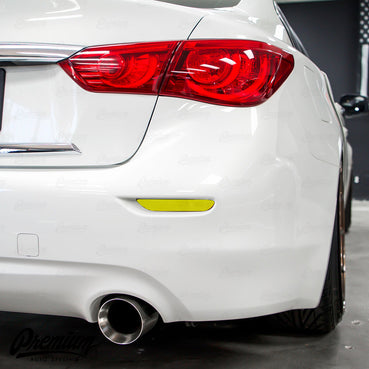 Rear Bumper Reflector Vinyl Overlay - Gloss Black | Infiniti Q50 (2014-2017)