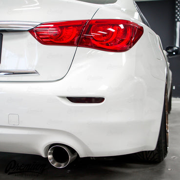 Rear Bumper Reflector Smoke Tint Overlay | Infiniti Q50 (2014-2017)