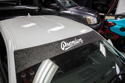 Shadow Black / White Windshield Banner ( Limited )