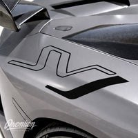 Lamborghini Aventador SVJ Decals - black with white j