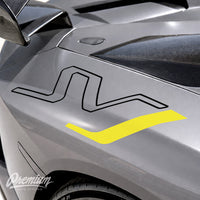 Lamborghini Aventador SVJ Decals - black with white j
