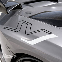 Lamborghini Aventador SVJ Decals - black with white j