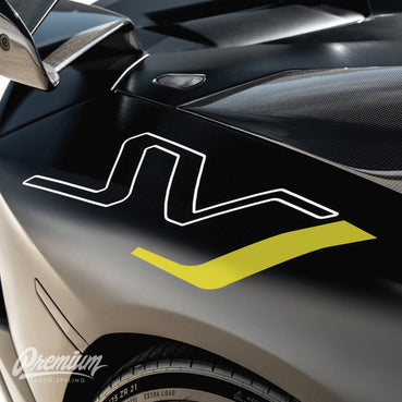 Lamborghini Aventador SVJ Decals - black with yellow j