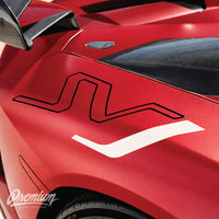 Lamborghini Aventador SVJ Decals - black with white j