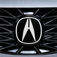 2021–2025 Acura TLX front emblem vinyl overlay with gloss black base and custom-color Red Acura logo