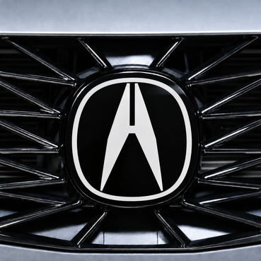 2021–2025 Acura TLX front emblem vinyl overlay with gloss black base and White ACURA logo