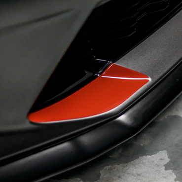 Front Bumper Bumper Fang Accent Vinyl Overlay - Gloss Red Wrap | 2016-2018 Chevy Camaro