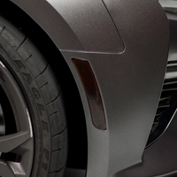 Front Bumper Reflector Overlays - Smoke Tint / Gloss Black | 2016-2018 Chevy Camaro