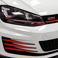 Fog Bezel Accent Overlays - Gloss Red Vinyl Wrap | 2015-2017 Volkswagen GTI