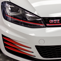 Fog Bezel Accent Overlays - Gloss Red Vinyl Wrap | 2015-2017 Volkswagen GTI