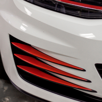 Fog Bezel Accent Overlays - Gloss Red Vinyl Wrap | 2015-2017 Volkswagen GTI