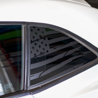 Distressed Flag Quarter Window DECAL Set (2010-2015 Chevy Camaro)