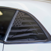 Distressed Flag Quarter Window DECAL Set (2010-2015 Chevy Camaro)