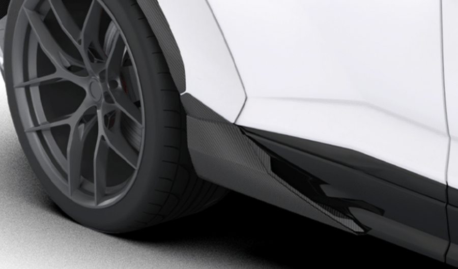 Lamborghini Urus-Side Skirt Extensions - OEM Skirts - Twill Carbon / Original Urus ONLY