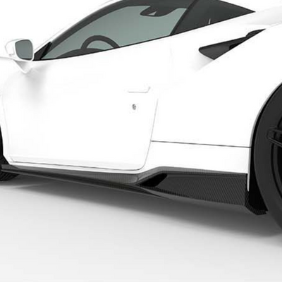 Ferrari F8-Side Skirts - 1x1 Carbon Fiber / Ferrari F8