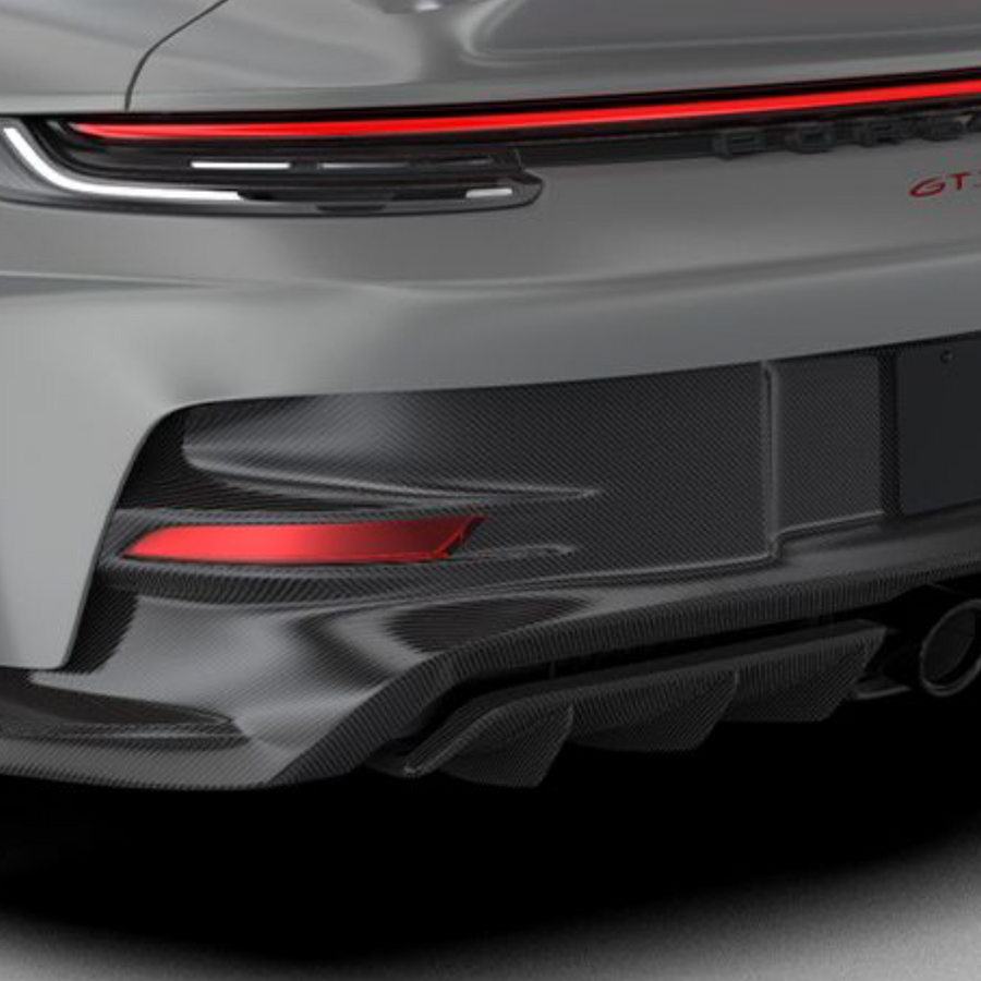 Porsche 992 GT3 RS-Diffuser with Uprights - Twill Carbon / 992 GT3RS