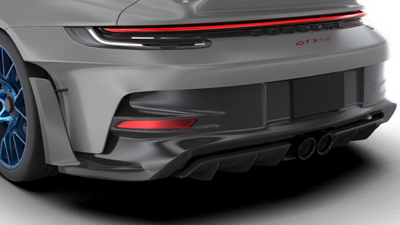 Porsche 992 GT3 RS-Diffuser with Uprights - Twill Carbon / 992 GT3RS