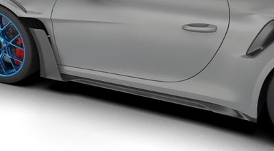 Porsche 992 GT3 RS-Side Skirts with Uprights - Twill Carbon / 992 GT3RS