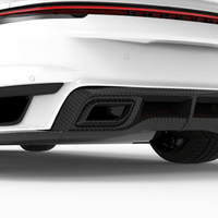 Porsche 992 Turbo S-Rear Diffuser Inner Exhaust Shields - Twill Carbon / 992 Turbo S Only