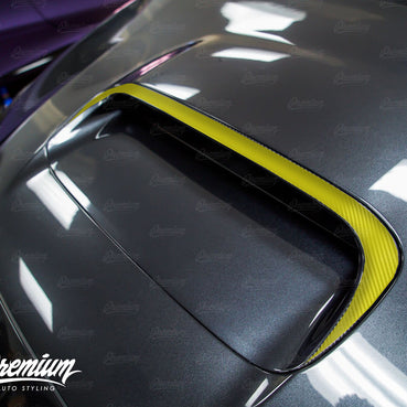 Yellow represents placement of vinyl overlay