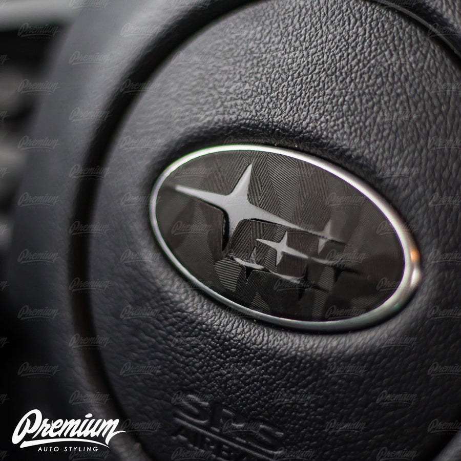 Shadow Black Front and Rear Emblem Overlays (Choose Your Color Stars) | 2015-2021 WRX / STI