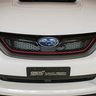 Subaru WRX STI Grill Pinstripe shown in Gloss Red