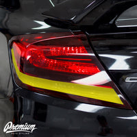  2014-2015 Honda Civic Coupe Tail Light Overlays Smoked Tint - Reverse Light + Turn Signal 