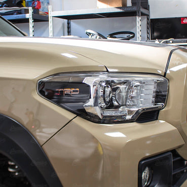 TRD Headlight Amber Delete Vinyl Overlay - Gloss Black | 2016-2023 Toyota Tacoma