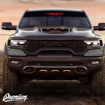 "TRX" Logo Windshield Banner | Satin Black Base / Gloss Red Logo