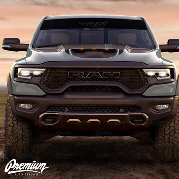 "TRX" Logo Windshield Banner | Stealth - Satin Black Base / Gloss Black Logo