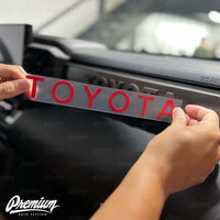 TOYOTA Dashboard Lettering Vinyl Decal Overlays - Multiple Colors Available | 2022+ Tundra TRD Pro & 2023+ Sequoia TRD