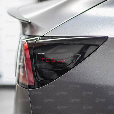 2017-2023 Tesla Model 3 Rear Side Reflectors with "TESLA" text Cut-Out - Gloss Black
