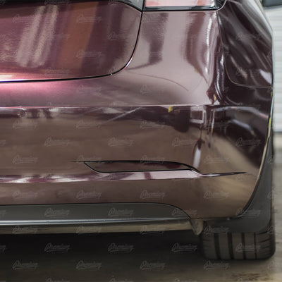 Rear Bumper Reflector Overlay - Smoke Tint | 2017+ Tesla Model 3