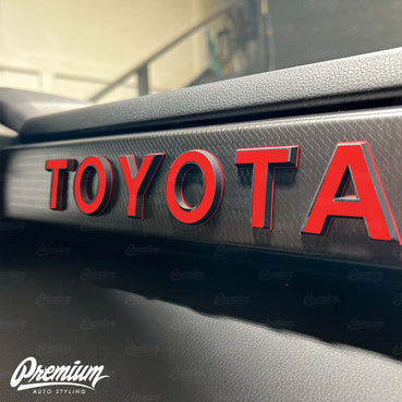 TOYOTA Dashboard Lettering Vinyl Decal Overlays - Multiple Colors Available | 2022+ Tundra TRD Pro & 2023+ Sequoia TRD
