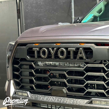 TRD Pro Grille Lettering Vinyl Overlays - Shadow Black | Toyota Tundra & Sequoia (2022-2026)
