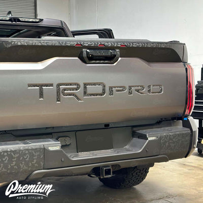 "TRD PRO" Tailgate Lettering Vinyl Overlay - Shadow Black | 2022-2026 Toyota Tundra