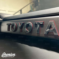 TOYOTA Dashboard Lettering Vinyl Overlays - Shadow Black | Toyota Tundra & Sequoia (2022-2026)
