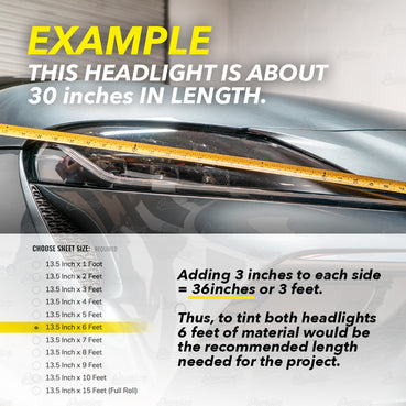 Smoke Tint - Bulk Tint Film 13.5-inch wide x 1-15ft