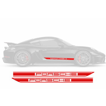 Porsche Cayman & Boxster Pre-Cut Side Rocker Panel Decal Set V2 | 2005–2020