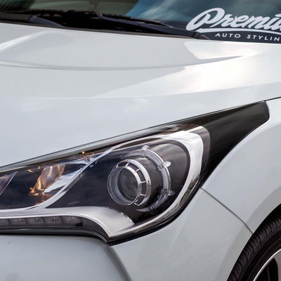 Headlight Amber Delete Smoke Tint/Gloss Black Vinyl Overlay | 2011-2017 Hyundai Veloster