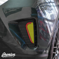 Rear Bumper Reflector Gloss Black Overlay w/ Cutout | 2018-2021 Hyundai Veloster