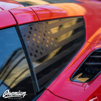 American Flag Quarter Window DECAL Set (2014–2019 Corvette C7)