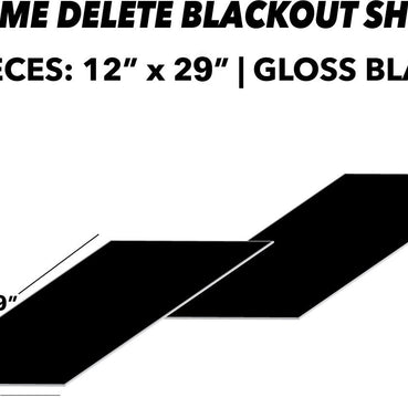 12" x 30" Blackout (Chrome Delete) Sheets 2pc. | High Gloss Black