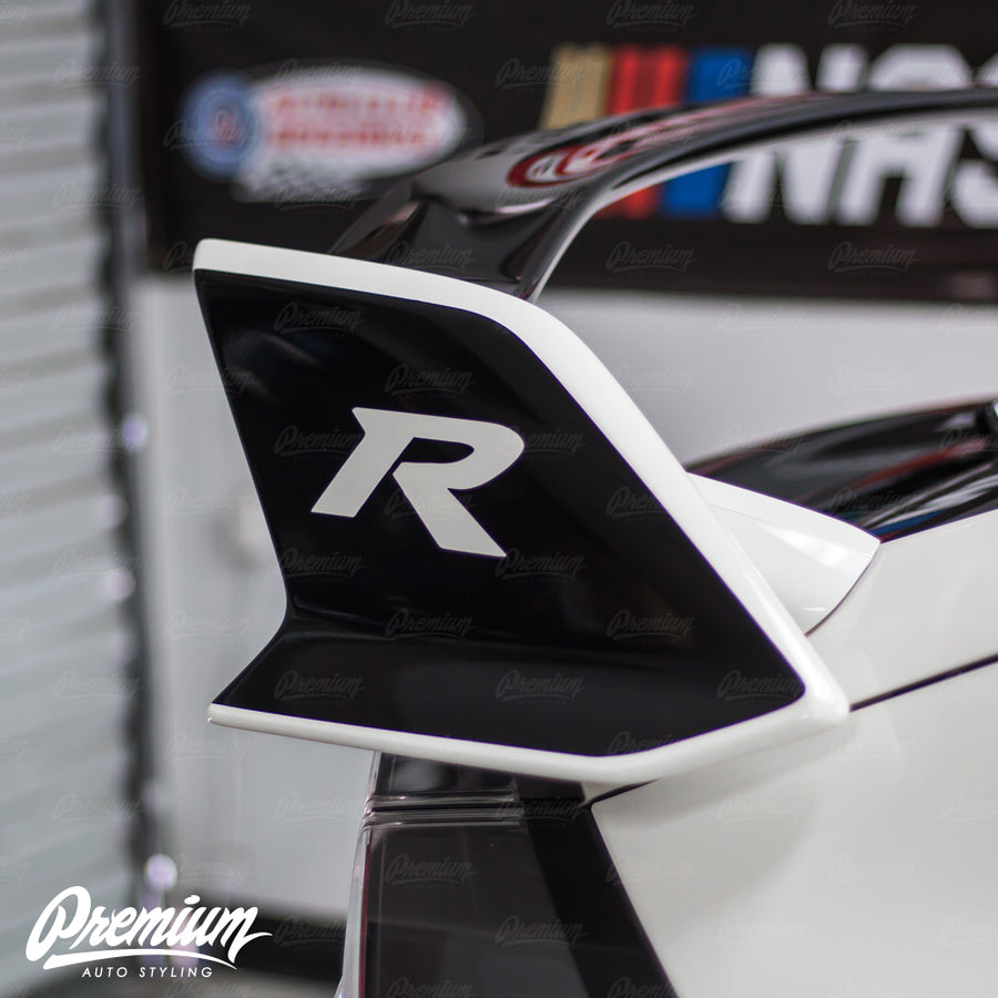 Wing End Plate with R Logo Cut out - Gloss Black