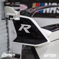 Wing End Plate with R Logo Cut out - Gloss Black