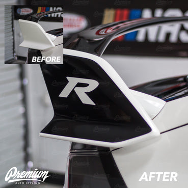 Wing End Plate with R Logo Cut out - Gloss Black