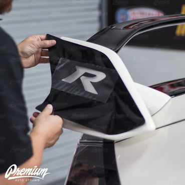 Wing End Plate with R Logo Cut out - Gloss Black