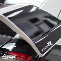 Wing End Plate with Type R Logo Cut out - Gloss Black | 2016-2021 Honda Civic Type R