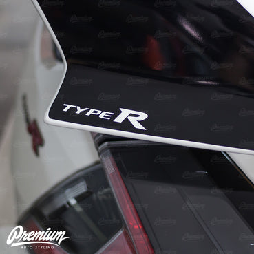 Wing End Plate with Type R Logo Cut out - Gloss Black | 2016-2021 Honda Civic Type R